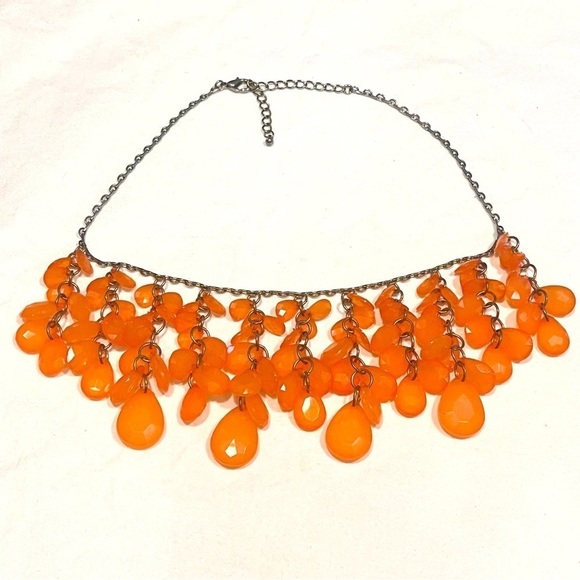 Charming Charlie Orange Statement Necklace - Picture 1 of 3